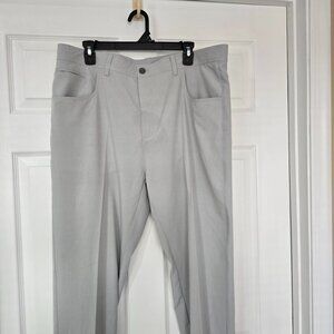 Straight Down Men's Golf Pants Polyester/Spandex Light Gray Size 38x32